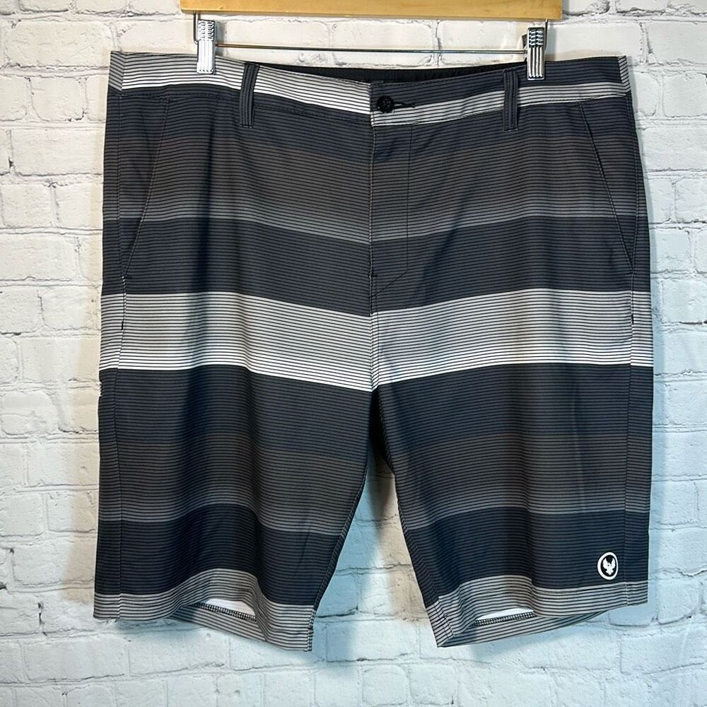 HSD Kirra Australia Shorts Mens 38 Black Gray  Swim‎ Surf Trunks Board Shorts
